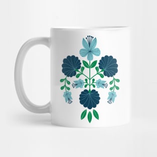 Floral Emblem blues Mug